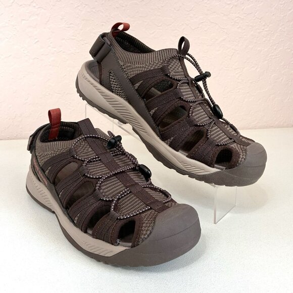 Eddie Bauer Cedar Gray Black Water Hiking Sandal Mens 10 M Bungee Adjustable - Picture 1 of 11